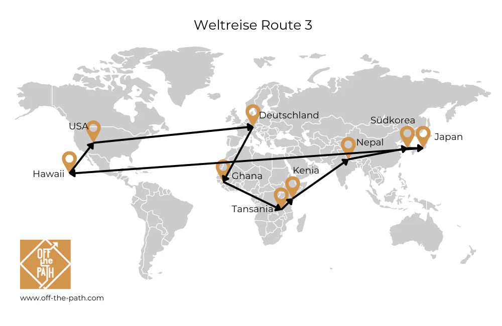 Weltreise Route 3 Karte