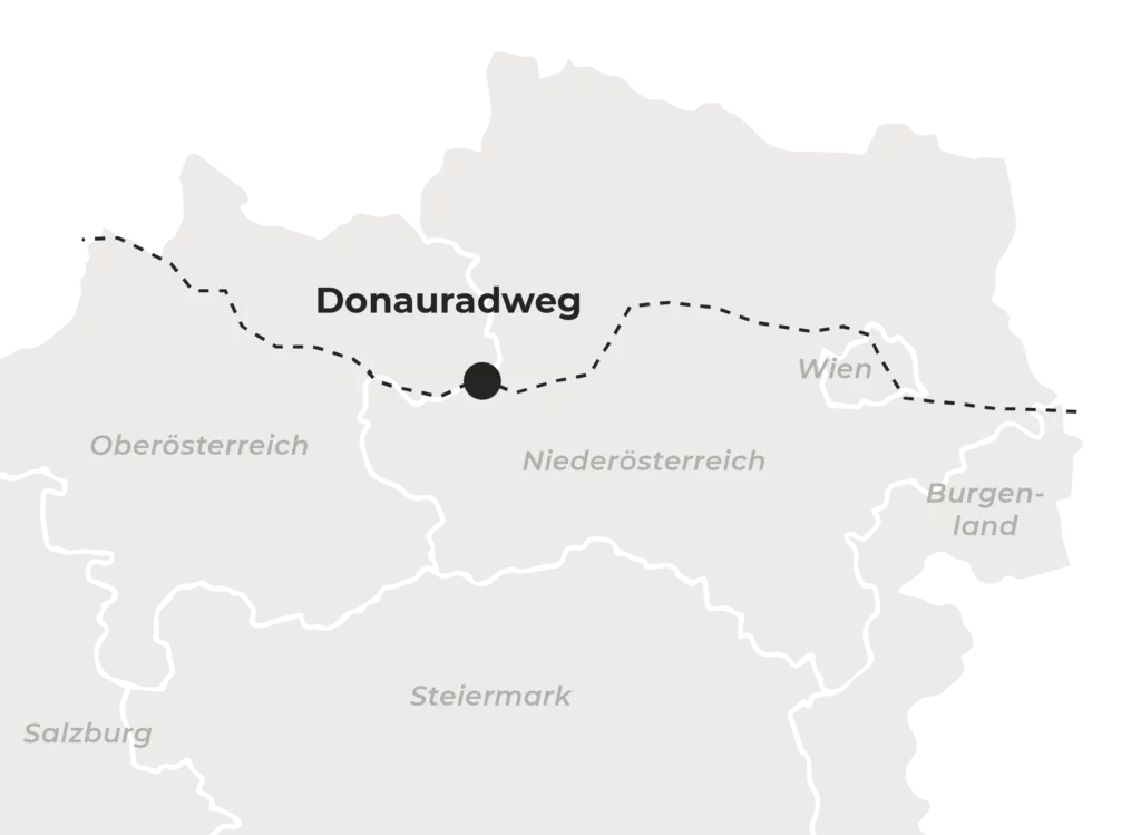 Karte Donauradweg