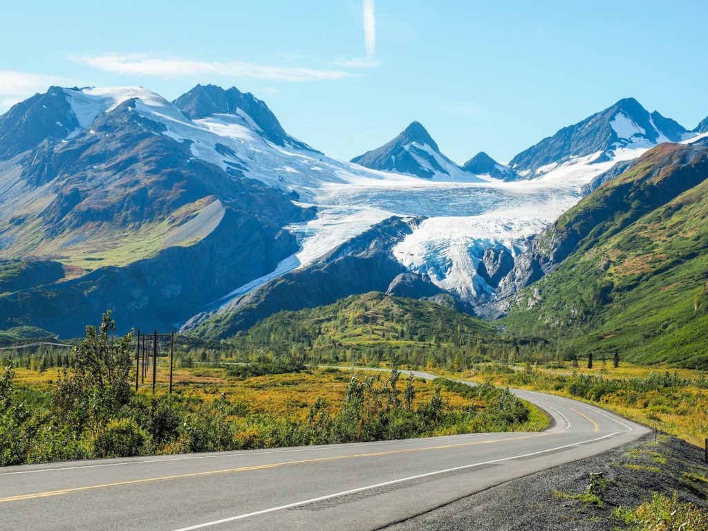 Blick auf den Worthington Gletscher in Alaska