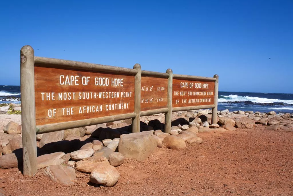 Schild am Kap der Guten Hoffnung in Südafrika