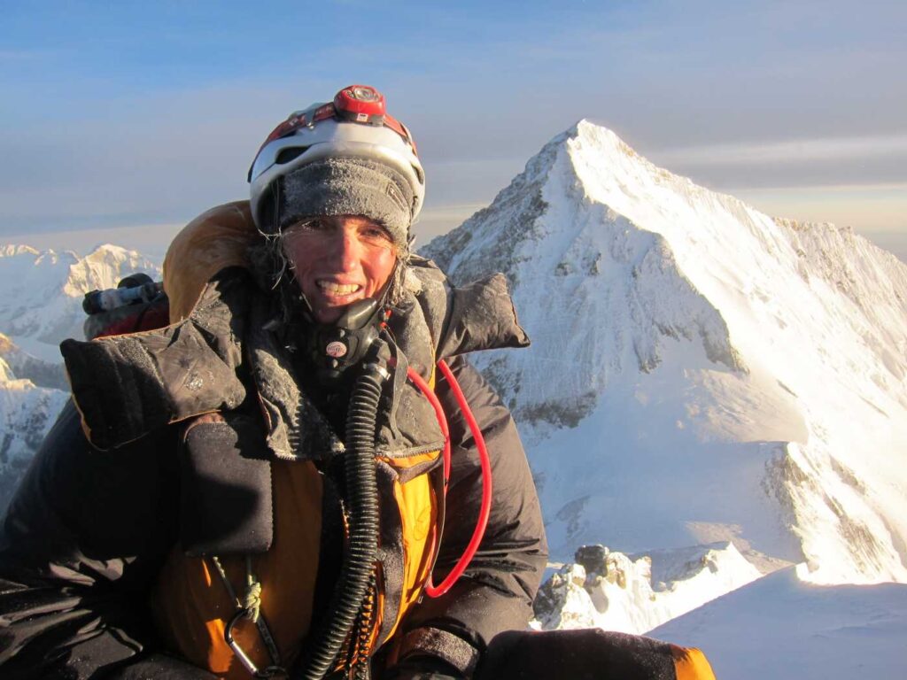 Billi Bierling bei einer Besteigung eines 8000er Berges