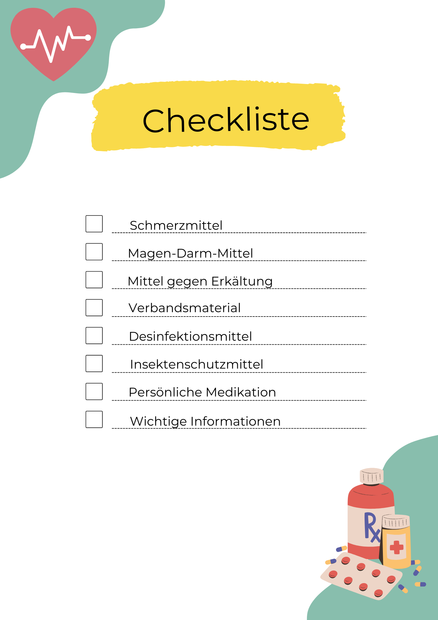 Checkliste Reiseapotheke