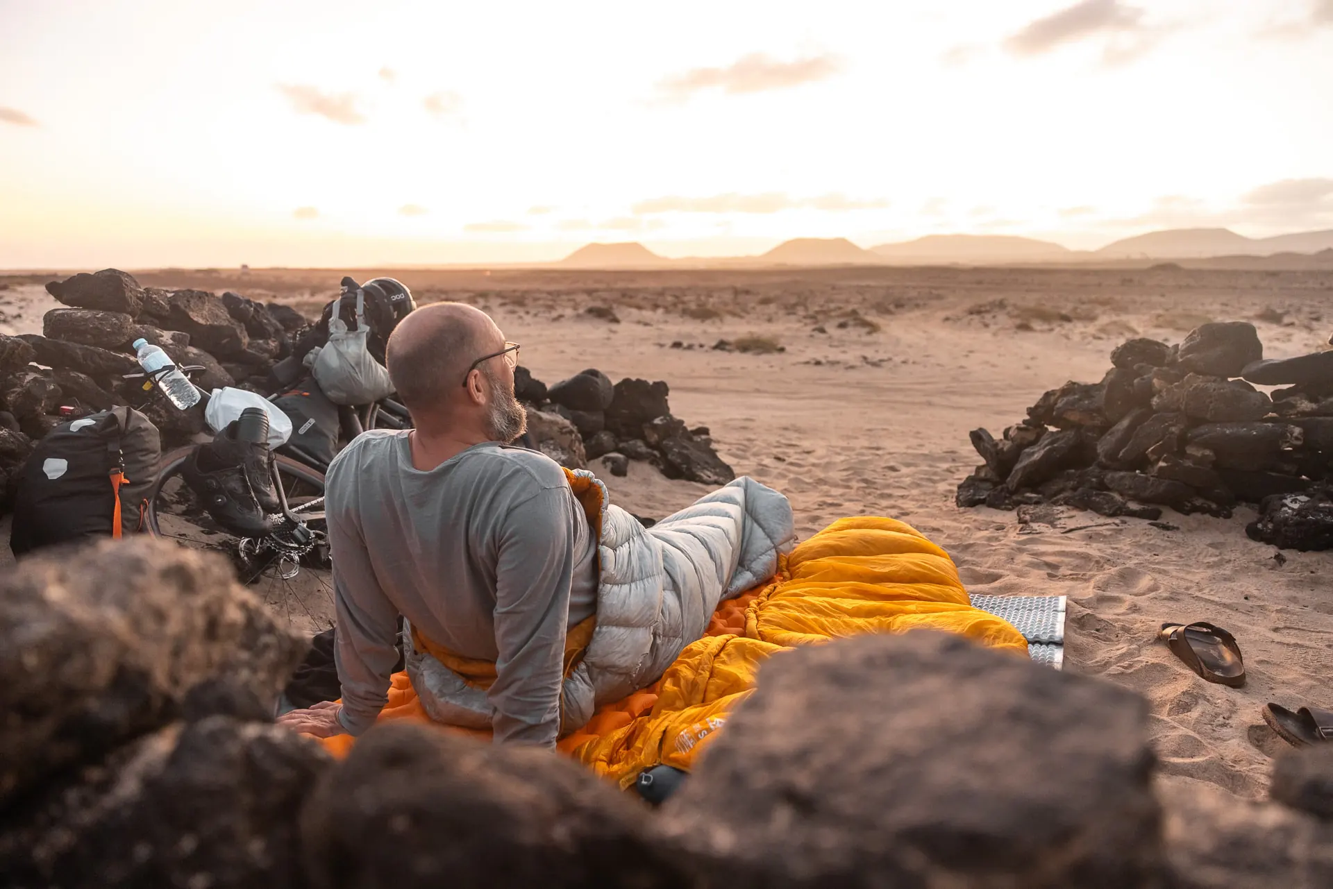 Biwakieren am strand auf Fuerteventura